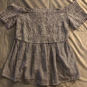 Super Cute Off the Shoulder Gingham Summer Top